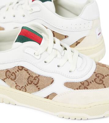 GG canvas leather-trimmed sneakers  | Gucci Kids