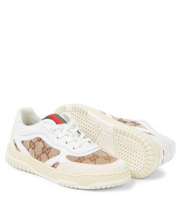 GG canvas leather-trimmed sneakers  | Gucci Kids