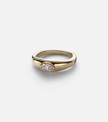 Anillo Muse de oro de 10 ct con diamantes | Stone and Strand