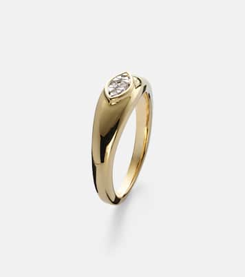 Anillo Muse de oro de 10 ct con diamantes | Stone and Strand