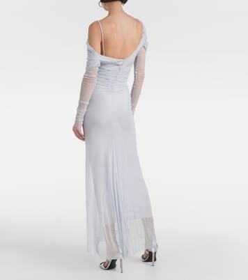 Robe longue en tulle à encolure bardot | Christopher Esber