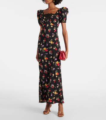 Robe longue en soie à fleurs | Rodarte