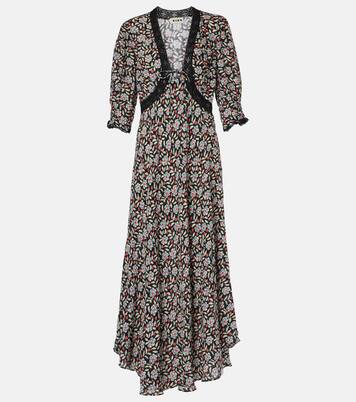 Robe midi Amina en crêpe à fleurs | Rixo