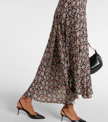 Robe midi Amina en crêpe à fleurs | Rixo