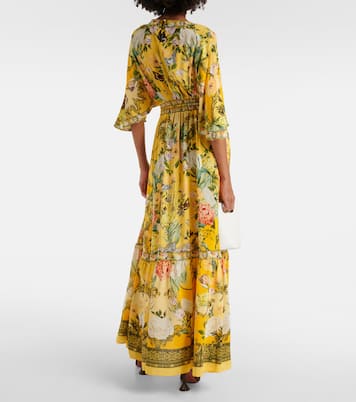 Robe longue Paths of Gold en soie | Camilla