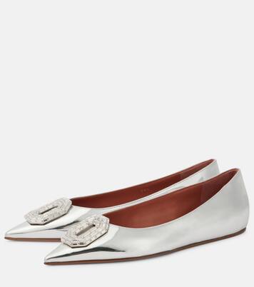 Camelia embellished leather ballet flats | Amina Muaddi