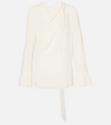 Scarf-detail silk blouse | Victoria Beckham