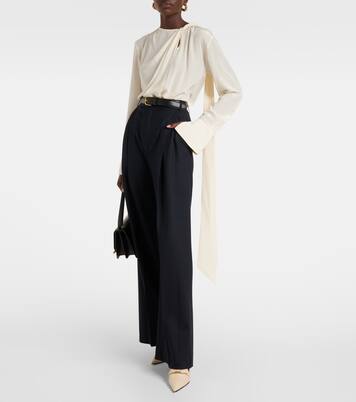 Scarf-detail silk blouse | Victoria Beckham