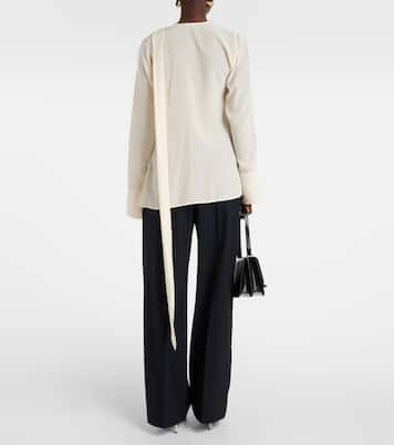Scarf-detail silk blouse | Victoria Beckham