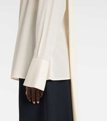 Scarf-detail silk blouse | Victoria Beckham
