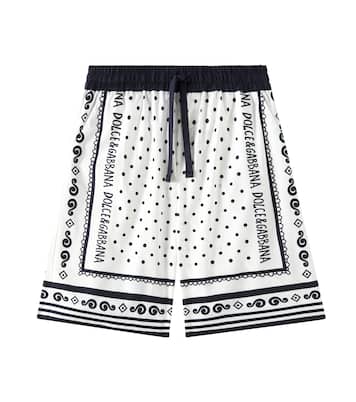 Bandana cotton poplin shorts | Dolce&Gabbana Kids