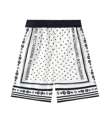 Bandana cotton poplin shorts | Dolce&Gabbana Kids