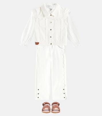 Bestickte Sandalen aus Leder | Chloé Kids