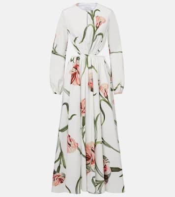 Abito lungo Macro Carnation in popeline | Giambattista Valli