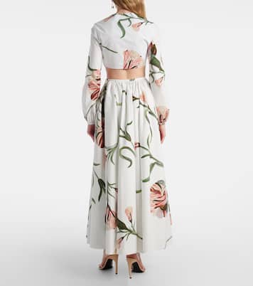 Abito lungo Macro Carnation in popeline | Giambattista Valli