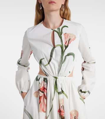 Abito lungo Macro Carnation in popeline | Giambattista Valli