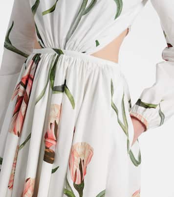 Abito lungo Macro Carnation in popeline | Giambattista Valli