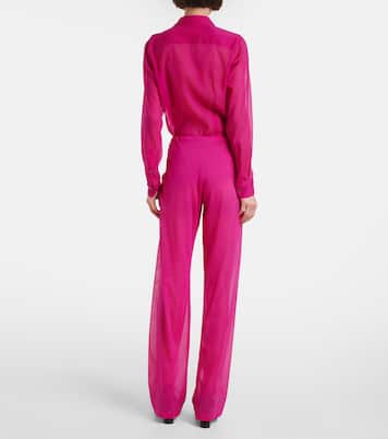 Weite High-Rise-Hose aus einem Seidengemisch | Dries Van Noten