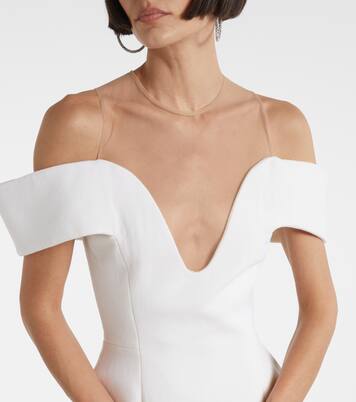 Robe en laine à encolure bardot | David Koma