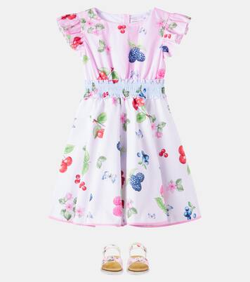 Floral cotton poplin dress | Monnalisa