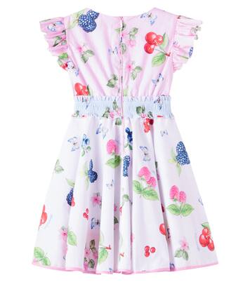 Floral cotton poplin dress | Monnalisa