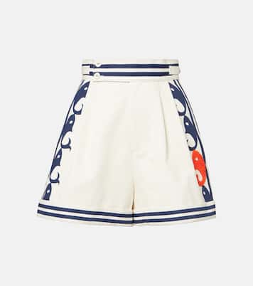Marine printed cotton shorts  | Alémais