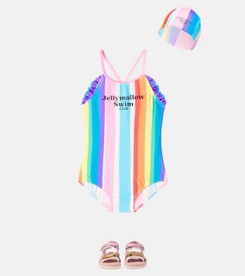 Rainbow swimsuit and cap set | Jellymallow