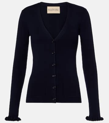 Ruffled virgin wool cardigan | Valentino