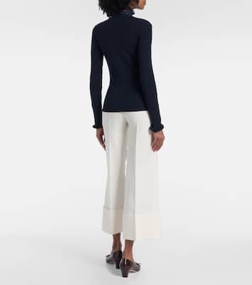 Ruffled virgin wool cardigan | Valentino