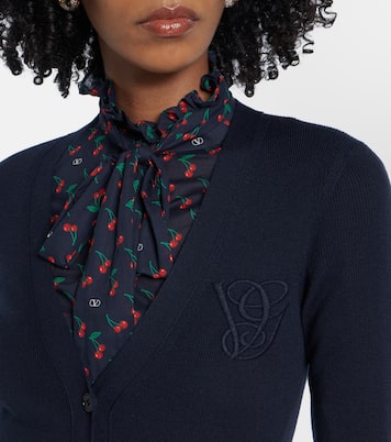 Ruffled virgin wool cardigan | Valentino