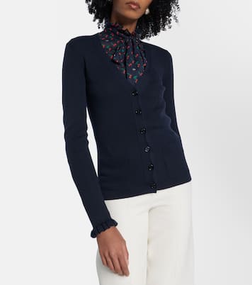 Ruffled virgin wool cardigan | Valentino