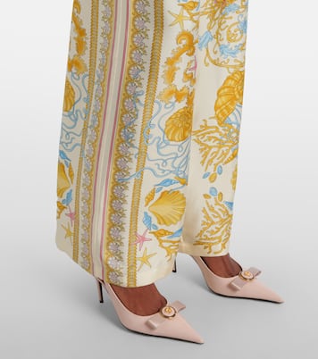 Underwater Barocco silk palazzo pants | Versace