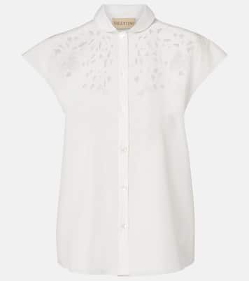 Guipure lace-trimmed cotton poplin shirt | Valentino