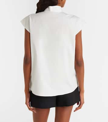 Guipure lace-trimmed cotton poplin shirt | Valentino