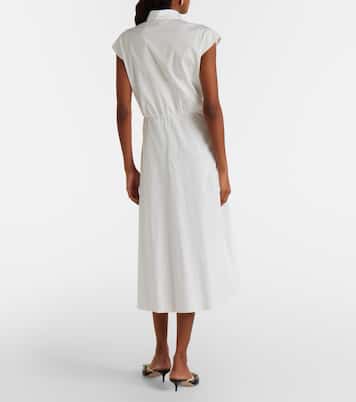 Robe midi en coton ornée de guipure  | Valentino