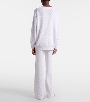 Chevron cotton-blend wide-leg pants | Missoni