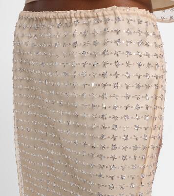 Jupe midi Ciara en tulle à ornements | Staud