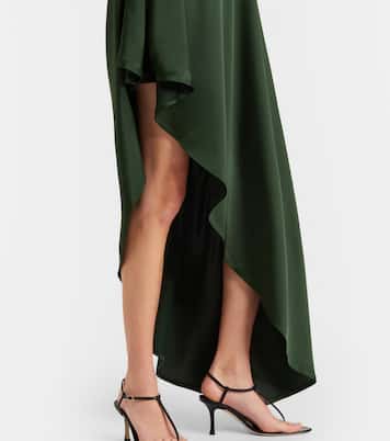 Asymmetric one-shoulder satin cocktail dress | Norma Kamali
