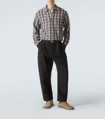 Tuck cotton-blend tapered pants | Studio Nicholson