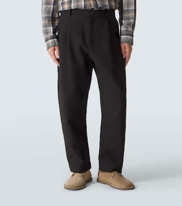 Tuck cotton-blend tapered pants | Studio Nicholson