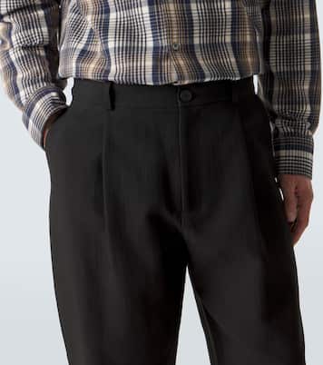 Tuck cotton-blend tapered pants | Studio Nicholson