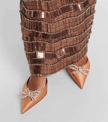 Rosie embellished satin slingback pumps | Amina Muaddi