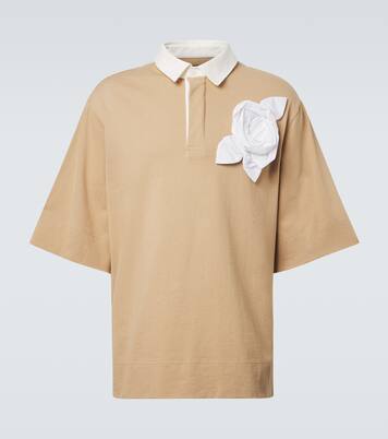 Polo de jersey de algodón con aplique floral | Simone Rocha
