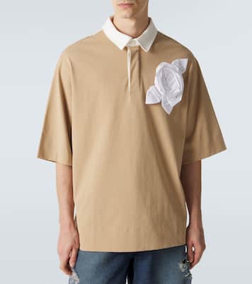 Polo de jersey de algodón con aplique floral | Simone Rocha