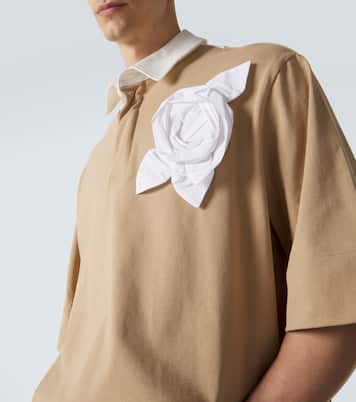 Polo de jersey de algodón con aplique floral | Simone Rocha