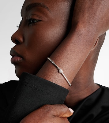 Cable Flex® Heart Micro sterling silver cuff bracelet with diamonds | David Yurman