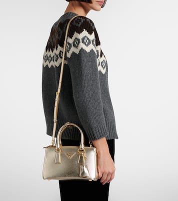 Tote Bag Galleria Mini aus Metallic-Leder | Prada