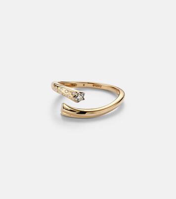 Shooting Star 14kt gold ring with diamonds | Roxanne First