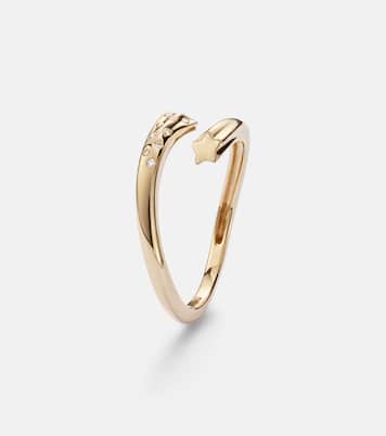 Shooting Star 14kt gold ring with diamonds | Roxanne First