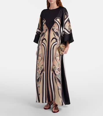 Bedrucktes Maxikleid Sorella aus Seide | La DoubleJ